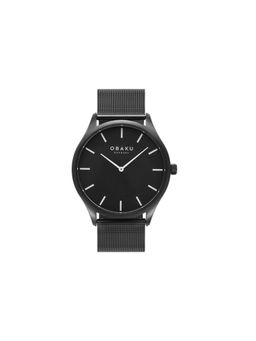 Obaku - Tang Lille Charcoal Quartz Black Round Dial Womens Watch - V260LXBBMB