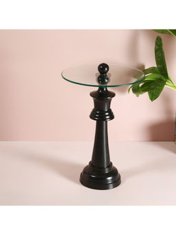 Manor House - Black Chess King Base with Glass Top 19 inch diameter