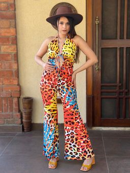 Tandul - Multi-Color Animal Print Regular Jumpsuit