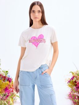 Cover Story - White Regular Fit T-Shirt