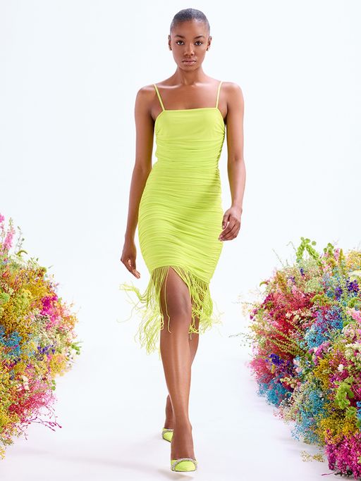 yellow ruched bodycon dress Asymmetric Ruched Mini Bodycon Dress In Yellow Slinky | EGO US