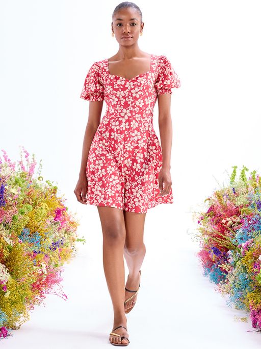 floral cut out skater dress ASOS LUXE printed skater mini dress with lace cut out in buttermilk floral