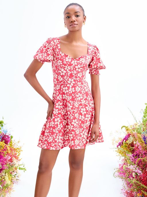 red floral skater dress Yours London Women's Plus Size Red 3D Floral Skater Dress Size 12