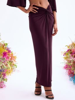 Cover Story - Burgundy It Maxi Skirt