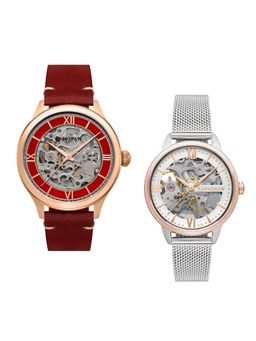 Earnshaw - Baron and Anning Automatic Skeleton Round Dial Couple Watch - ES-8230- SET-01