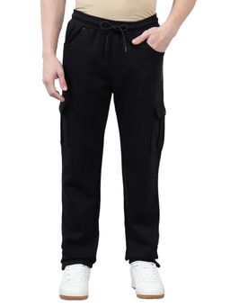 Cantabil - Men Black Solid Winter Wear Cargo