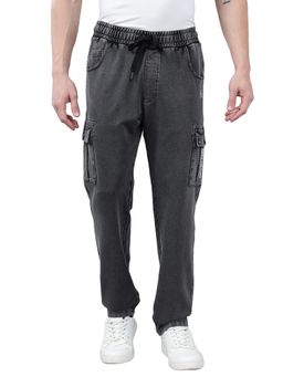 Cantabil - Men Charcoal Solid Winter Wear Cargo