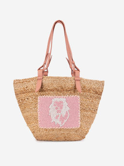 ABELARDO DE MODA - Eco-Conscious Bella Beige/Rose Pink Shoulder Bag