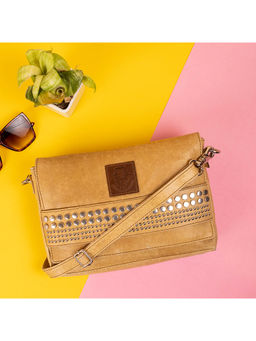 ABELARDO DE MODA - Elle Bag - Beige Studded Sling Bag
