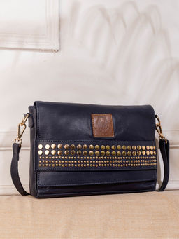 ABELARDO DE MODA - Elle Bag - Navy Studded Sling Bag