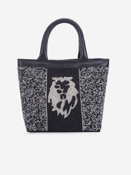 ABELARDO DE MODA - Eco-Conscious Helen Black/Silver Satchel Bag