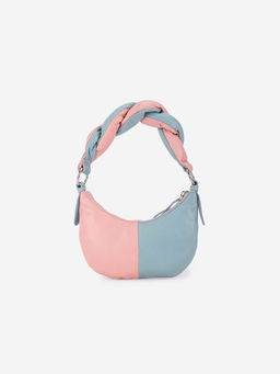 ABELARDO DE MODA - Iris Blue & Pink Leather Hand Bag