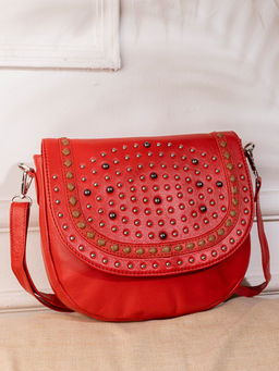 ABELARDO DE MODA - Jewelled Sling Bag - Red
