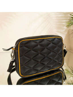 ABELARDO DE MODA - Minimalistic Bag - Black Quilted Sling Bag
