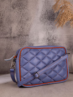 ABELARDO DE MODA - Minimalistic Bag - Blue Quilted Sling Bag