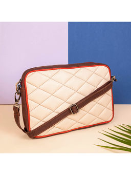 ABELARDO DE MODA - Minimalistic Bag - Ivory Quilted Sling Bag
