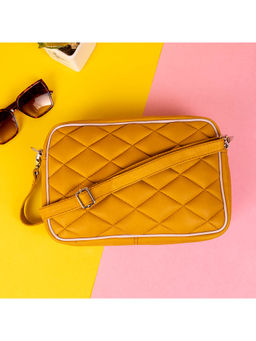 ABELARDO DE MODA - Minimalistic Bag - Mustard Quilted Sling Bag