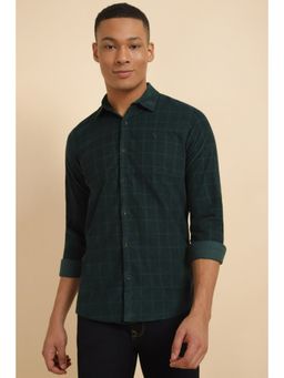 Allen Solly - Men Green Custom Fit Check Full Sleeves Casual Shirt