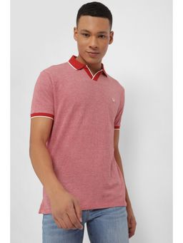 Allen Solly - Men Pink Stripe Polo Neck T-Shirt