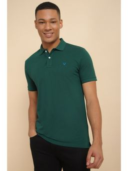 Allen Solly - Men Green Solid Polo Neck T-Shirt