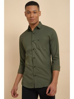 Allen Solly - Men Green Slim Fit Print Full Sleeves Casual Shirt