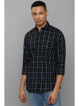 Allen Solly - Men Black Slim Fit Check Full Sleeves Casual Shirt