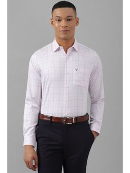 Allen Solly - Men Pink Slim Fit Check Full Sleeves Formal Shirt