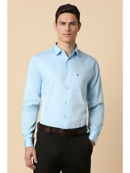 Allen Solly - Men Blue Slim Fit Solid Full Sleeves Formal Shirt