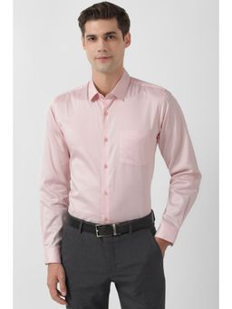 Peter England - Men Pink Slim Fit Formal Full Sleeves Shirt