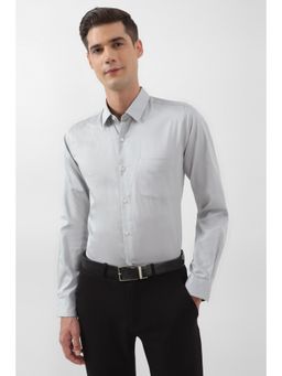 Peter England - Men Grey Slim Fit Formal Full Sleeves Shirt