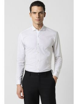 Peter England - Men White Super Slim Fit Casual Full Sleeves Casual Shirt