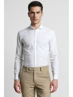 Peter England - Men White Super Slim Fit Casual Full Sleeves Shirt