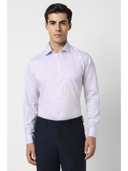 Van Heusen - Men Lilac Regular Fit Textured Full Sleeves Formal Shirt