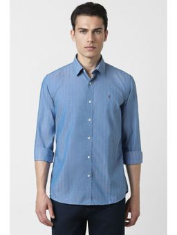 Van Heusen - Men Blue Slim Fit Stripe Full Sleeves Casual Shirt