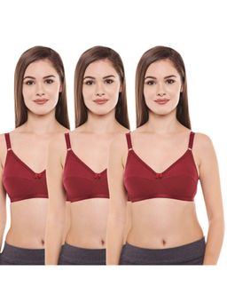 Bodycare - Pack Of 3 Premium Perfect Coverage Bra - Maroon