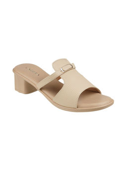 LAZERA SHOES - Beige Elegant Mid Block Heels