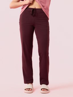 Enamor - Mid Rise Lounge Pants Regular Length Drawstring Slim Fit Soft Stretch Cotton E014