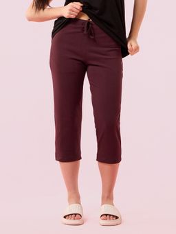 Enamor - Mid Rise Lounge Capri Drawstring Slim Fit Soft and Breathable Stretch Cotton E018