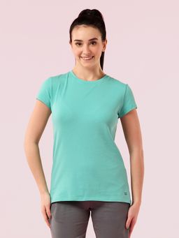 Enamor - Short Sleeve Crew Neck Basic T-Shirt Regular Length Slim Fit Stretch Cotton E047