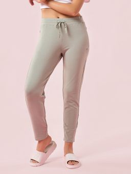 Enamor - Mid Rise Relax Pants Ankle Length Drawstring Slim Fit Stretch French Terry E060