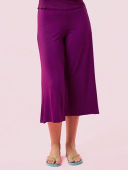 Enamor - Mid Rise Shop In Culotte Crop Length Slip On Relaxed Fit Super Soft Fabric E064