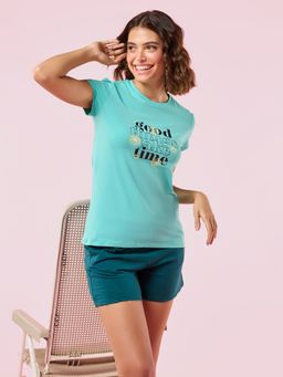 Enamor - Short Sleeve Crew Neck Regular Length T-Shirt Slim Fit Soft Stretch Cotton E147