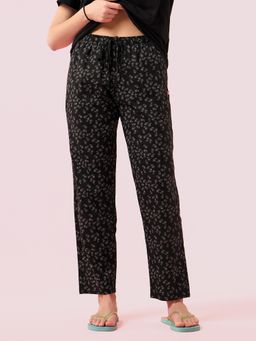 Enamor - Mid Rise Full Length Adjustable drawstring Hangout Pant For Women - E4A5