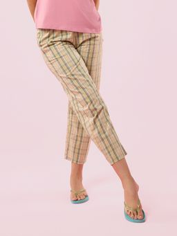 Enamor - Mid Rise Full Length Adjustable drawstring Hangout Pant For Women - E4A5