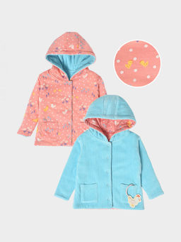 Mi Arcus - Solid Reversible Hooded Full Sleeve Jacket