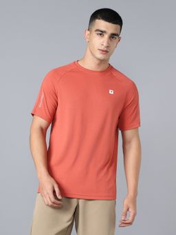 Technosport - Orange Men Gym T-Shirt with Techncool Sweat Wicking Workout Wear