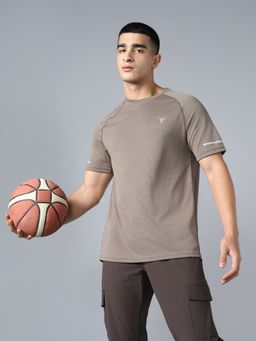 Technosport - Men Brown Slim Fit Round Neck Sports T-Shirt