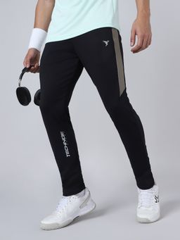 Technosport - Men Solid Slim Fit Sports Black Trackpant