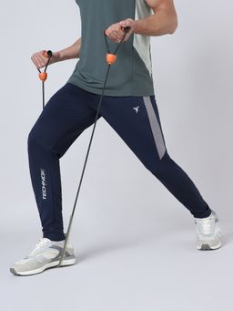 Technosport - Men Solid Slim Fit Sports Navy Blue Trackpant