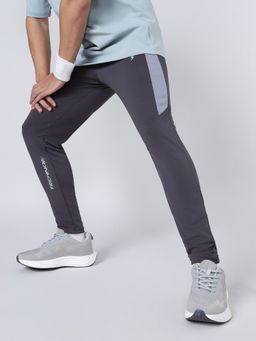 Technosport - Men Solid Slim Fit Sports Grey Trackpant